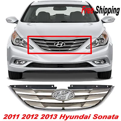 For 2011 2012 2013 Hyundai Sonata New Front Grille Chrome Plastic HY1200154  • $40.90