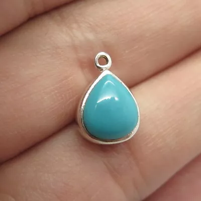 925 Sterling Silver Vintage Indigo Real Bisbee Turquoise Jacket Earring/Pendant • $19.95