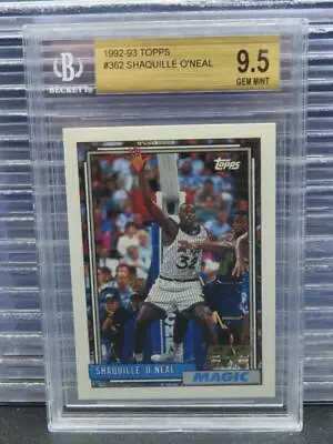 1992-93 Topps Shaquille O'Neal Rookie Card RC #362 BGS 9.5 GEM MINT Magic • $4.25