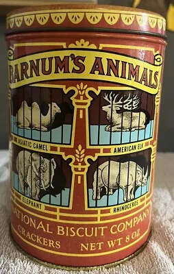 Vintage Barnum's Animal Crackers Circus 1979 Replica 1914 Design Cookie Tin • $2.75