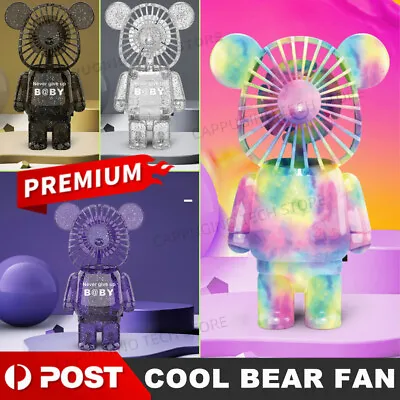 $17.85 • Buy 2022 New Noiseless Portable Usb Small Fan Cool Bear Fan Cooler Desk Fan Table AU