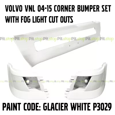 Volvo Truck Bumper Set Corner Left Right Center Painted White Vnl Vn Extension  • $750