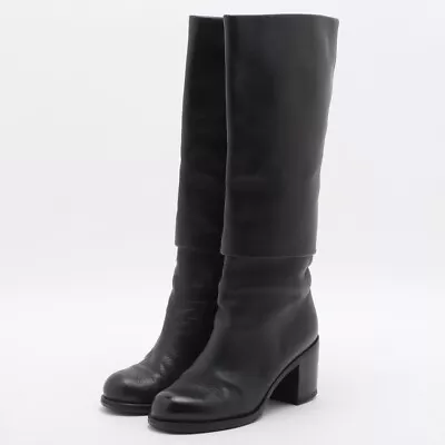 Chanel COCO Mark Leather Long Boots 36 Women's Black G27808 Lift Repaired • £305.34