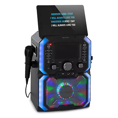 Karaoke Machine Bluetooth System Party Speakers LED Light USB CD Player Display • £139.99