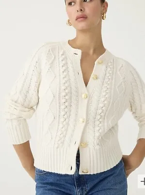 J. CREW Cable-knit Cardigan Sweater Size Small $138 BM175 • $138