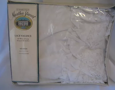 New Martha Stewart Lace Valance 80  Wide 14  Long White Wedding Lace 692  • $29.59