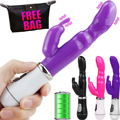 RECHARGEABLE G Spot Rabbit Vibrator Clitoral Stimulator Female Vibe USB Sex Toy • $26.95