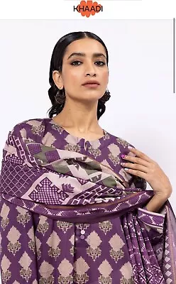 Khaadi Unstitched Lawn Suit Like Sana Safinaz Gul Ahmed Sapphire Ego • £12