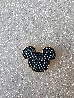 2021 Disney Trading Mini Pin Gold Tone Dotted Mickey Mouse Head Icon Blue • $5