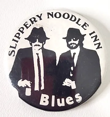 Vintage Advertisement Lithograph Pin Button Blues Brother Slippery Noodle Man • $4.05