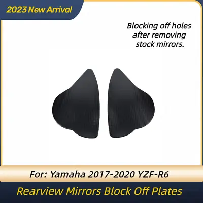 Motorcycle Rearview Mirror Block Off Plates Cover Cap For Yamaha YZFR6 2017-2020 • $23.10