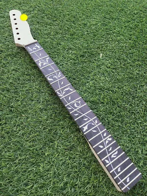 TELE Guitar Neck 21Fret 25.5inch Maple Rosewood Fretboard Vine Inlay Unfinished • $59.50