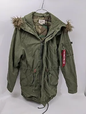 Fishtail Parka US Alpha Industries M65 Jacket Hooded Army Coat Mens Small • $180