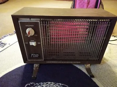 Vintage Portable Titan Space Heater Fan Forced Faux Wood • $59.99