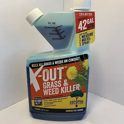 Ike's X-Out Grass & Weed Killer  1 Quart Super Concentrate Makes 42 Gallons • $42