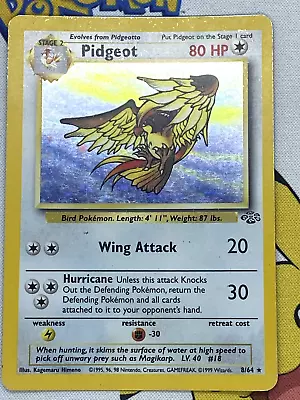 Pokemon Card Pidgeot 8/64 Jungle Set WOTC Vintage Original! • $35