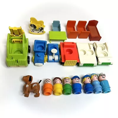 Vintage Fisher Price Little People 20 Figures Cars Beds Mailman Children • $24.99