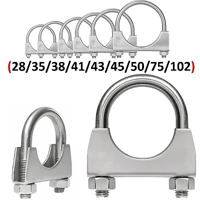 Exhaust U Bolts Clamp With Nuts Heavy Duty Clamp Clips All Sizes 28mm - 102mm • £11.99
