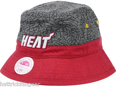 Miami Heat - Mitchell & Ness NBA Basketball E-Print Bucket Style Cap Hat - L/XL  • $24.95