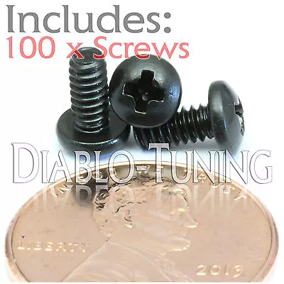 #4-40 X 1/4  - Qty 100 -  Phillips Pan Head Machine Screws - Steel Black Oxide • $9.22