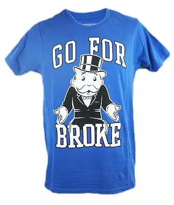 Mens NEW Blue Monopoly Man Go For Broke Logo Graphic T-Shirt Size S M L XL 2XL • $12.99