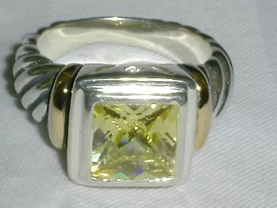 Beautiful~ Sterling Silver Gold Lemon Citrine Elegant Ring- Size 7! • £37.95