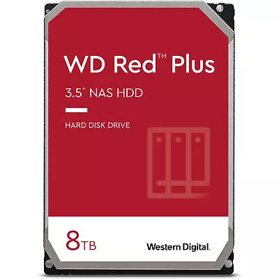 WD 8TB HDD Red Plus 5640 Rpm SATA III 3.5  Internal NAS Hard Drive WD80EFZZ • $339