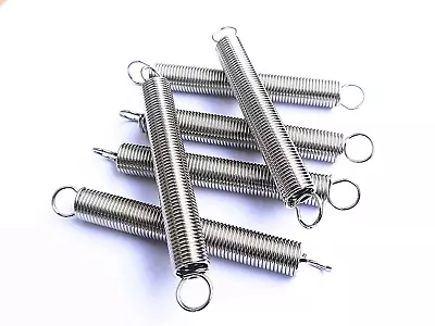 10PCS 67Mmx10Mmx1.1Mm Stainless Steel Dual Hook Tension Spring Silver Tone • $14.77