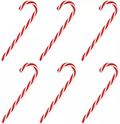 6x 15cm Plastic Candy Cane Christmas Tree Hanging Decor Xmas Prop Ornament Canes • £2.49