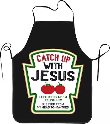 Catch Up With Jesus Apron Christian Gifts For Men Personalized  • $19.35