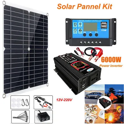 6000w Solar Panel Kit Complete Solar Power Generator 100A Home 220v Grid System. • $95.46