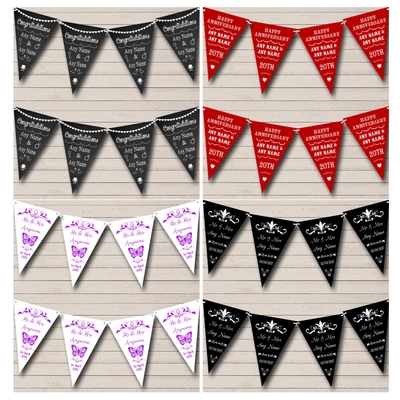 £8.95 • Buy Personalised Wedding Anniversary Bunting Party Flag Banner Decoration Garland