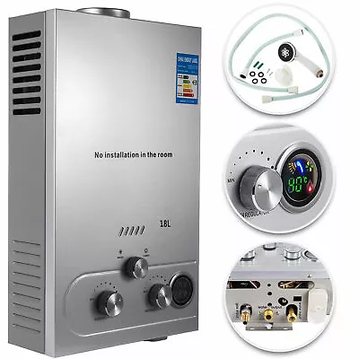 18L 5GPM Tankless Natural Gas Hot Water Heater Instant Water Boiler Shower Kit • $158.90