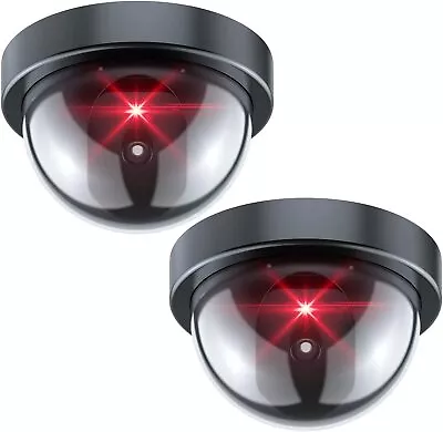 1-8Pack Dummy Camera Fake Security CCTV Dome Camera With Flashing Red LED Light • $5.88