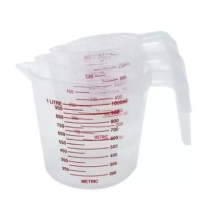 Clear Plastic Measuring Cup Jug Pour Spout New Supplies Tool Lot A4 Prof • $2.77