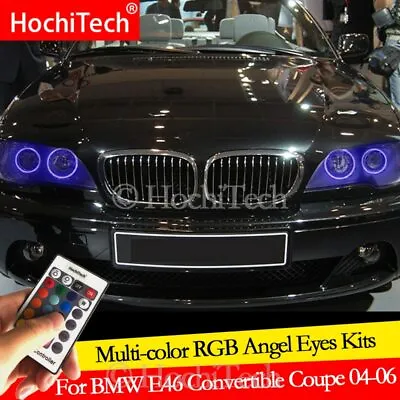 For BMW E46 325ci 330ci LCI Xenon DRL Angel Eyes LED RGB Multi-color Halo Ring • $35.99