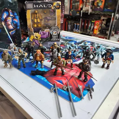 MEGA BLOKS Mixed Figure Lot Of 17 W/Accessories Call Of Duty Halo TMNT • $75