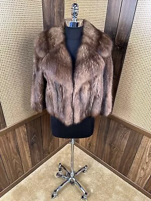 Vintage Emeric Partos For Bergdorf Goodman Russian Sable Fur Bolero Jacket Small • $1495