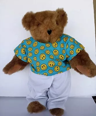 Vermont Teddy Bear Plush 16” Jointed Smiley Face Hospital Shirt/scrub Pants EUC • $19.99