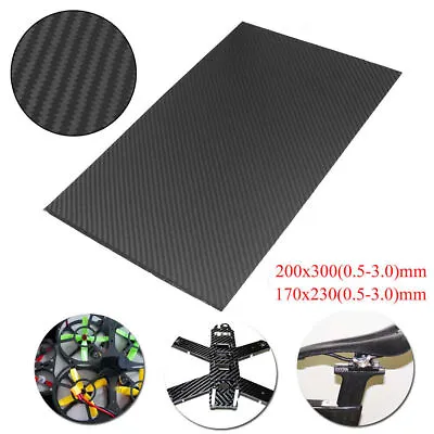 300mm X 200mm 1mm 1.5mm 2mm 3mm 4mm 5mm Carbon Fiber Fibre Board Sheet • £16.94
