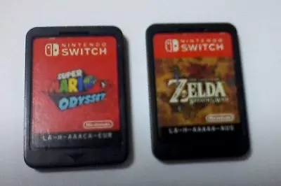Nintendo Switch Super Mario Odyssey & Zelda Breath Of The Wild Cartridges Only • $41