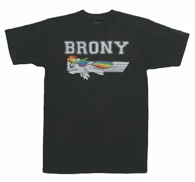 Adult Men's Hasbro My Little Pony Flying Brony Swoosh Color Black T-shirt Tee • $21.95