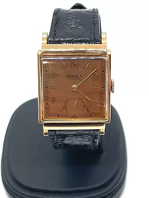 Vintage Rolex 'Oyster' 18KR Gold Mechanical Strap Watch • $224.97