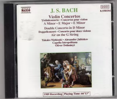 J S Bach Violin Concertos Music CD • £2.40