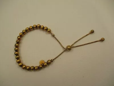 Vintage Danecraft Sterling Silver Gold Plated Beaded Chain Bracelet Adjustable • $17.99