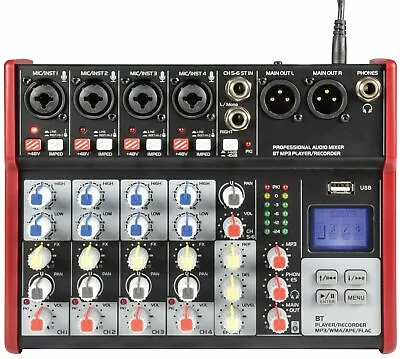 CSM-6 Compact Mixers With USB / Bluetooth Digital FX Mixing Desk Studio UK Stock • £89.92