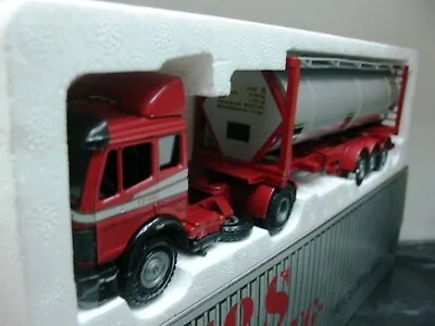 WOW EXTREMELY RARE Mercedes 1748S Tractor+ Tank Trailer Red 1:43 NZG-Minichamps • £136
