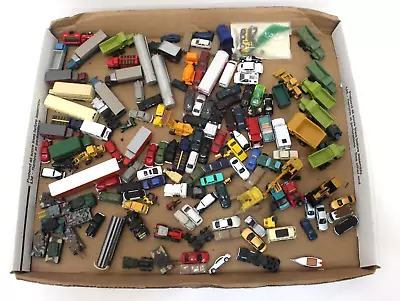 Mixed Lot Of 146 N Scale 1:160 Cars Vans & Trucks Plastic Metal Resin • $68