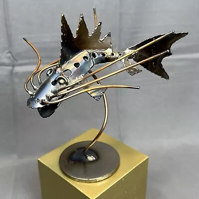 CatFish - Metal Sculpture Statue Art - Copper 8  X 8  Vtg • $43.91