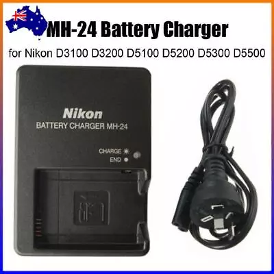 Dock MH-24 Camera Battery Charger For Nikon D3100 D3200 D5100 D5200 D5300 D5500 • $14.24